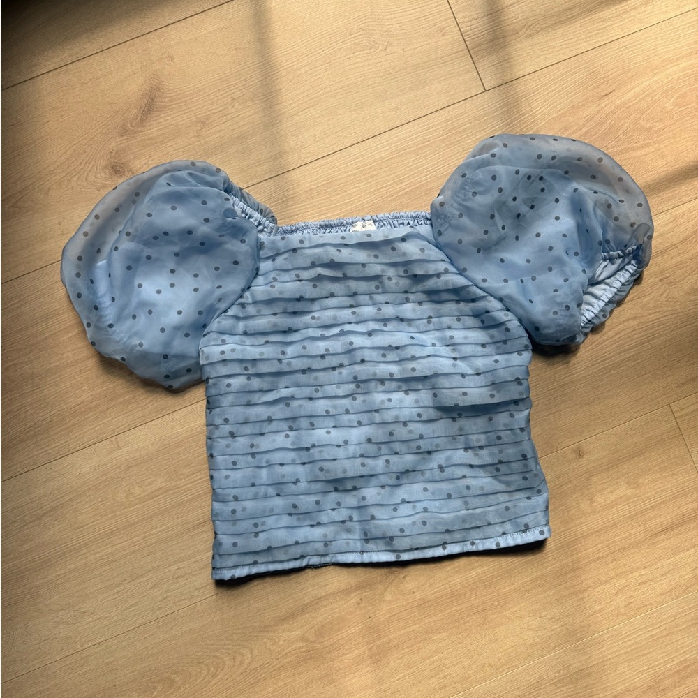 Abercrombie Blue Puff Sleeve Kids Top